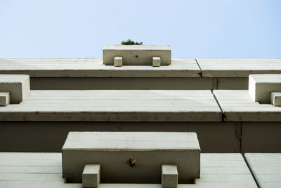 Low angle view of building against clear sky