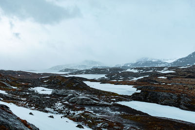 Snow covered mountain against sky