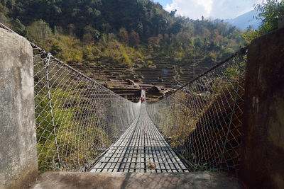 View of bridge through railing