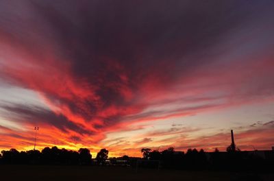 Scenic view of dramatic sky during sunset