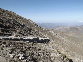 Scenic view of mountain range against sky