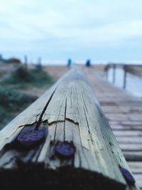 Close-up of wooden pole