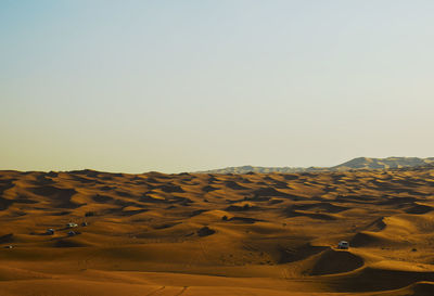 High angle view of townscape against clear sky