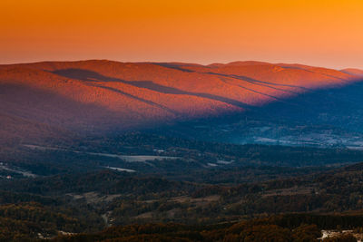 Scenic view of landscape during sunset