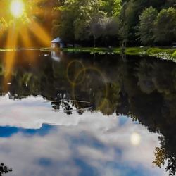 Reflection of sky on lake during sunset