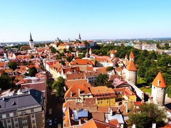 High angle shot of townscape