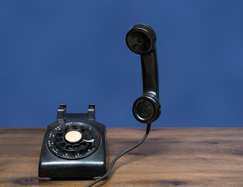 Close-up of telephone booth