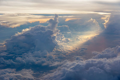 Aerial view of cloudscape during sunset