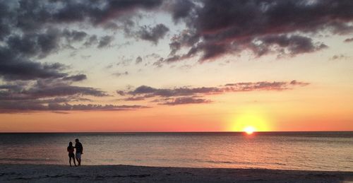 Scenic view of sea at sunset