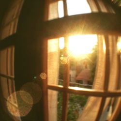 Close-up of sunlight through window