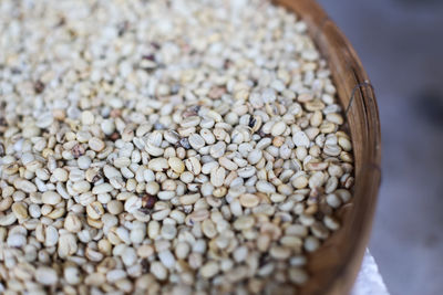 High angle view of coffee beans