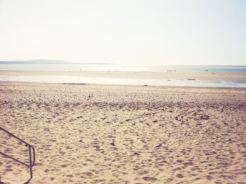 sea, beach, sand, horizon over water, water, shore, tranquil scene, clear sky, tranquility, scenics, copy space, beauty in nature, nature, sky, coastline, idyllic, remote, footprint, incidental people, vacations