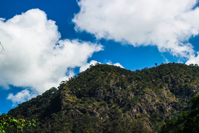 Low angle view of mountain against sky