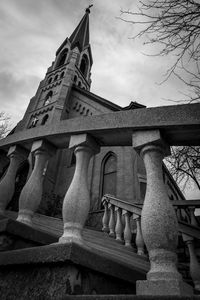 Low angle view of historic building against sky