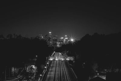 Illuminated cityscape at night