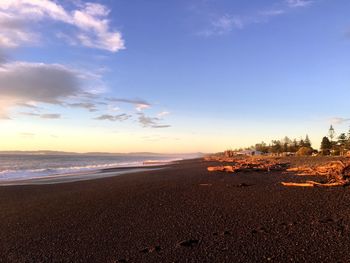 Scenic view of beach against sky