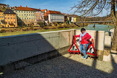 Women nearby river salzach