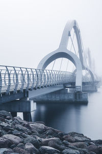 Bridge over river against clear sky