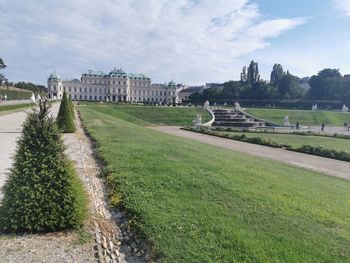 Panoramic view of park against sky in city