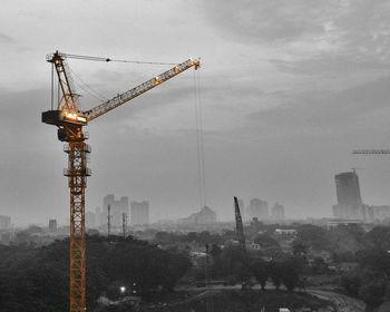 Cranes at construction site