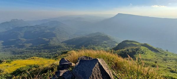 Scenic view of mountains against sky