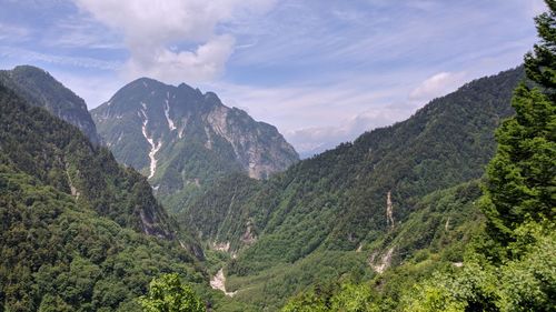 Scenic view of mountains against sky