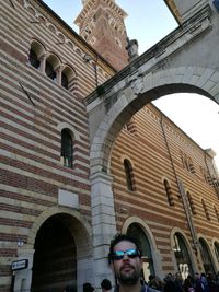 Low angle view of historic building against sky