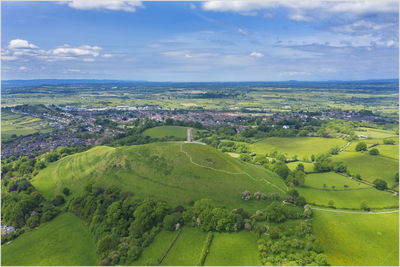 Aerial view of landscape against sky