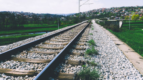 View of railroad tracks against sky