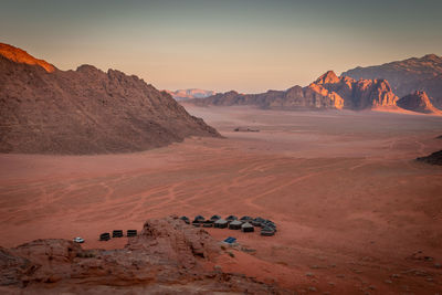 Scenic view of desert against sky