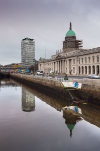 Reflection of buildings in river