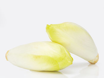 Close-up of yellow pepper against white background