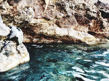 Rock formation in sea