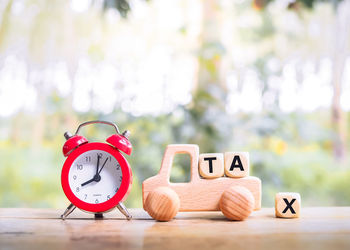 Close-up of toy on table