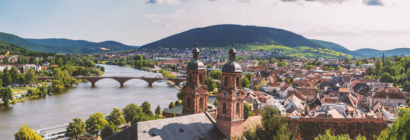 Panoramic cityscape of miltenberg in germany