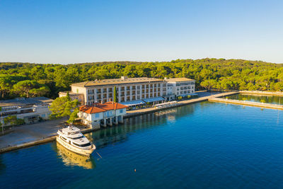 Aerial view of hotels on the brijuni islands, croatia