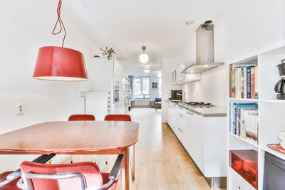 Empty chairs and table at home