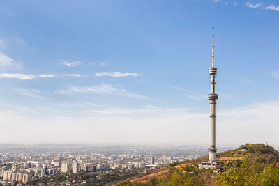 High angle view of cityscape against sky