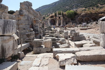 Ruins of the ancient city ephesus, the ancient greek city in turkey