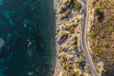 High angle view of sea