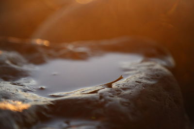 Close-up of water drop on rock