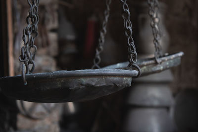 Close-up of chain swing