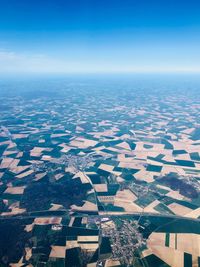 Aerial view of city buildings against sky