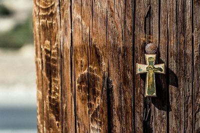 Close-up of wooden door