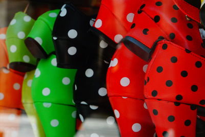 Close-up view of colored pencils