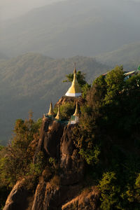 View of temple against mountain