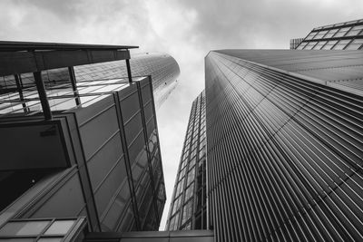 Low angle view of modern building against sky