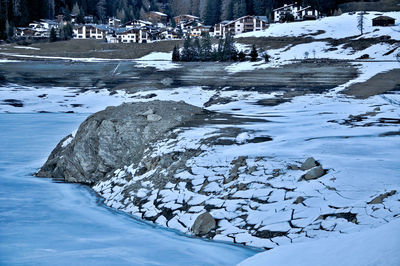 Frozen lake during winter