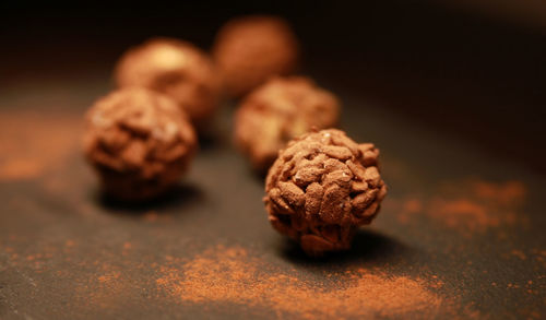 Close-up of cookies on table