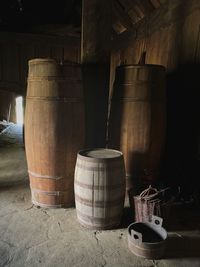 View of wine glasses in container